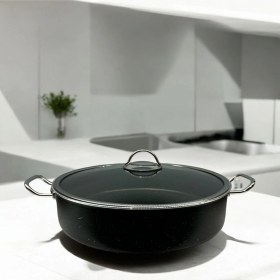 Resim Tuna House Granit Basık Tencere 28 Cm Siyah 