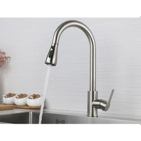 Resim İsaoğlu Yapı Spiralli Armatür Spiralli Musluk Uzayan Sistem Mutfak Bataryası Mat Krom İnox Renk Musluk Krom 