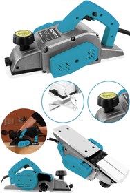 Resim Schatz 800W Sjs Metal Şanzıman Bakır Sargı Motor Çift Bıçaklı Planya Rende Makinesi Mavi 