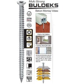 Resim Buldeks Beton Montaj Vidası 7.5 x 120 MM ( 100 Adet ) 