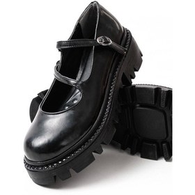 Resim Siyah Rugan Günlük Yüksek Tabanlı Loafer Ayakkabı Siyah 