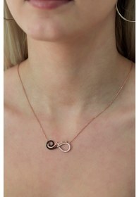 Resim 925 Ayar Annem Sonsuzluk Model Kolye Kadın Gümüş Kolye 