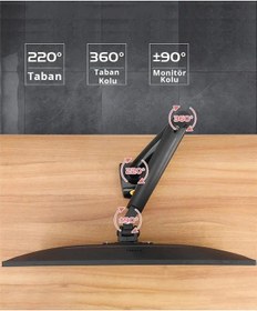 Resim Tayfun 32'' İnç Lcd Led Monitör Masa Üstü Full Hareketli Askı Aparatı 