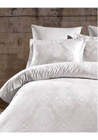 Resim BonjardinHome Pamuk Saten Yastık Kılıfı Jakarlı Desenli 