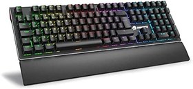 Resim ShadesU GameBooster G908 Bolt Rainbow Aydınlatmalı Blue Switch Mekanik Bileklikli Oyun Klavyesi, Siyah 