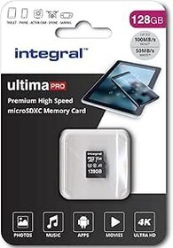 Resim Integral 128 GB Micro SD kart 4K Video Premium High Speed hafıza kartı SDXC 100 MB s'ye kadar okuma hızı ve 50 MB s yazma hızı V30 C10 U3 UHS-I A1 