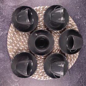 Resim Tulu Luna Antrasit 6 Kişilik Çay Fincan Takımı 210 ml 