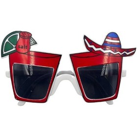 Resim Parti Gözlük Meksika Şapkalı Pembe 