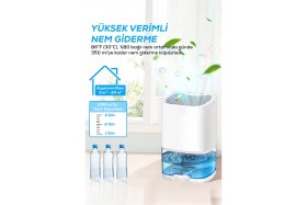 Resim Saravita 1000ML Nem Alma Cihazi Hava Kurutucu Banyo Mutfak Oda Için LED Işıklı Dehumidifer Nem Emici 