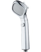 Resim Gümüş 4 Fonksiyonlu Basit Durdurma Düğmeli Yüksek Basınçlı Duş Başlığı - Otomatik Durdurma, Yağmur, Spa, Buhar Ve Karışık Modlar - Siyah 