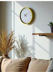 Resim 36 Cm Standart Sarı Duvar Saati Çok Renkli 