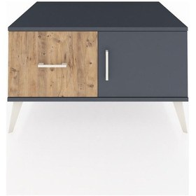 Resim Kronos Şifonyer Tek Raflı Tek Çekmeceli Tek Kapaklı 88x59x48 Antrasit-antrasit/çam Antrasit/çam 