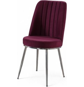 Resim Gold Sandalye - Soho Mor - Metal Krom Ayak 