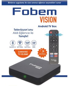 Resim FOBEM Vision 2gb Ram 32gb Hafiza 4k Ultra Hd Androi?d 12 Tv Box Ses Komutlu Kumanda 