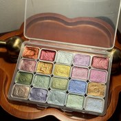 Resim 20 Renkli İnci Sulu Boya Pigment | Profesyonel Sanat Kullanımı için Katı Ambalaj, Çin Resmi, Thangka Kaligrafisi, Renkli Boyama vb 
