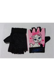Resim Tex Xbyc HJ-1509 Kız Çocuk Eldiveni - Kedi - Pembe Beyaz 