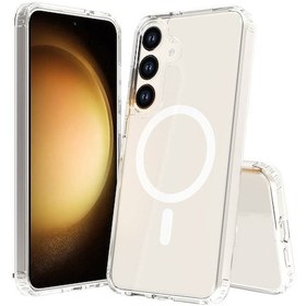 Resim Galaxy S23 Fe Uyumlu Magsafe Şarj Özellikli Şeffaf Sert Pc Zore Embos Uyumlu Kılıf-renksiz Renksiz 