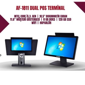 Resim AFANDA AF-1811 Dokunmatik Bilgisayar Pos Terminal i5/8gb/128ssd/18,5" çift iki ekran 