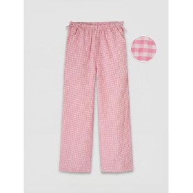 Resim LC Waikiki Lcw Kids Pembe Loose Fit Ekose Kız Çocuk Pantolon 