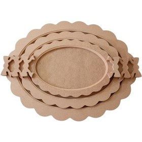 Resim Mdf 3'lü Fiyonklu Oval Tepsi Takımı 