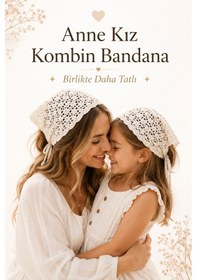 Resim Anne Kız Kombin Bandana El Örgüsü Saç Bandı Bohem Stil Ayarlanabilir 2li Set Beyaz 19218290 