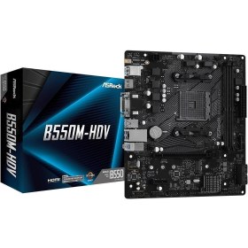 Resim ASROCK B550M-HDV DDR4 Anakart + AMD Ryzen 5 3600 TRAY İşlemci + AMD FAN ( MPK BUNDLE) 