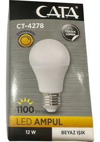 Resim Cata Ct-4278 12w 6400k Beyaz Işık Dimlenebilir E27 Duylu Led Ampul 2 Adet 