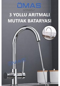 Resim Arıtmalı Mutfak Bataryası, 3 Yollu Arıtmalı Mutfak Eviye Batarya 