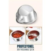 Resim Pirinç Süzgeci Makarna Salata Süzgeci 304 Paslanmaz Çelik Mink Design 