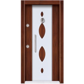 Resim Çelik Kapı Modelleri Ahşap Kaplama Düz Model Daire Kapısı Sol 5 