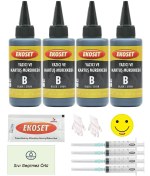 Resim ekoset Canon Uyumlu Bitmeyen Kartuş Mürekkebi Siyah 4'lü Set 