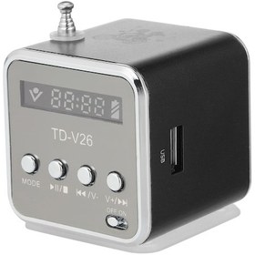 Resim Yifomall Küçük Boylu Taşınabilir Hoparlör - Tf Kart/usb Destekli, Fm Radyo, 3.5mm Girişli Müzik Çalar - Siyah 