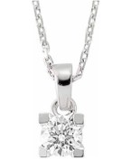 Resim 0,30 Karat G Renk Tektaş Pırlanta Kolye 