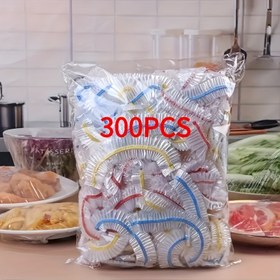 Resim 300 adet Plastik Esnek Gıda Sarma, Esnek Sarma Film, Şeffaf, Gıda İletişiminde Güvenli, Koku Karşıtı, Mutfak ve Restoran Kullanımı için Artık Depolama ve Toz Koruması için İdeal 