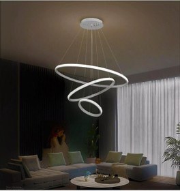 Resim 3lü Halka Model Sarkıt Modern Led Beyaz Işık Ultra Powerg 