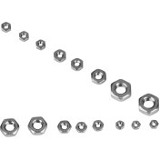 Resim Tenfowee 304 Paslanmaz Çelik Altıgen Somun, 140 Adet Çeşitli Boyutlu Kombinasyon, Ev Ve Endüstriyel Projeler İçin Dayanıklı Ve Korozyona Dayanıklı 