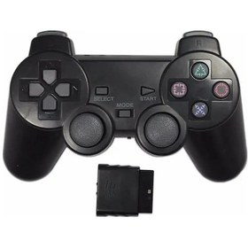 Resim Siyah-kablosuz Denetleyici Gamepad Şeffaf Renk 2.4g Titreşim Joystick Controle Gamepad Sony Ps2 Joypad Oyun Aksesuarları 