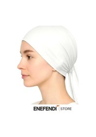 Resim Nf Nd Enefendi Silikonlu Düz Bone Kaymayan Tesettür Hijab İç Bone Dikişsiz Beyaz Rahat Ve Şık Kullanım Beyaz 