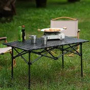 Resim 1 adet Metal Bacaklı Kolay Katlanabilir Taşınabilir Dış Mekan Masa - Kamp, Balıkçılık, Barbekü ve Piknikler için İdeal, Hızlı Montaj, Kolay Saklama için Katlanabilir Tasarım, Piknik Masası | Modern Tarz | Katlanabilir Masa 
