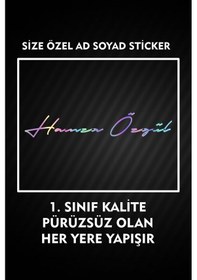 Resim Size Özel Ad Soyad İmza 20x3 Cm / İmza Etiket / Araç Sticker / Motor Sticker 1 Adet Çok Renkli 