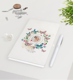 Resim Bk Gift Kişiye Özel Sevgililer Günü Fotoğraflı Sonsuz Takvimli Beyaz Defter Kalem Seti-3 