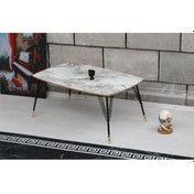 Resim Yıldız Beyaz Mermer Tek Ahşap Metal Ayak Shp 113 