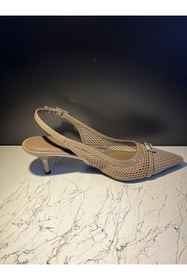 Resim VEYİS USTA ARKASI AÇIK KISA TOPUK FİLE STİLETTO 6 CM TPK BOYU 