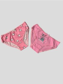Resim elmas kids Kız Çocuk Pamuklu Iç Çamaşırı Kalp Ve Prenses Desenli 2'li Slip - Külot 