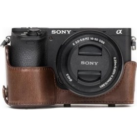 Resim MegaGear Sony Alpha A6500 (16-50 mm) Suni Deri Kamera Çantası 