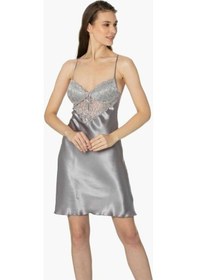 Resim Pierre Cardin 2Li Saten Kısa Gecelik Sabahlık 4300 Royal (547987406) 