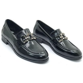 Resim Kids Club Shoes Venüs Lepus Hakiki Deri Comfort Casual Oxford Ortopedik Kadın Ayakkabı SİYAH-RUGAN 