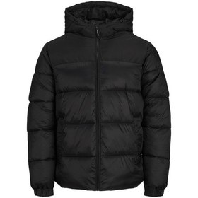 Resim Jack & Jones Jack&Jones Kapüşonlu Büyük Beden Siyah Erkek Mont 12243520 Siyah 