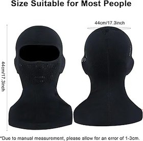 Resim DARENYI Balaclava Kayak Yüz Maskesi Nefes Örgü Tam Yüz Balaclava Yüz Maskesi Erkek/Kadın Motosiklet Bisiklet Koşu için Siyah, siyah, One Size 