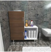 Resim Moonlife 2 Kapaklı L Çok Amaçlı Banyo Dolabı Ceviz 
